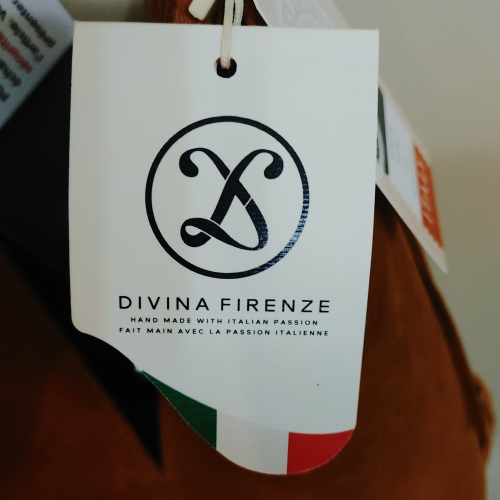 NWT Divina Firenze Fringe Tan Suede Shoulder Bag Italian Leather Boho Purse. - Picture 4 of 9